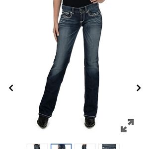 Ariat REAL entwined medium wash boot cut stretch jeans size 32R